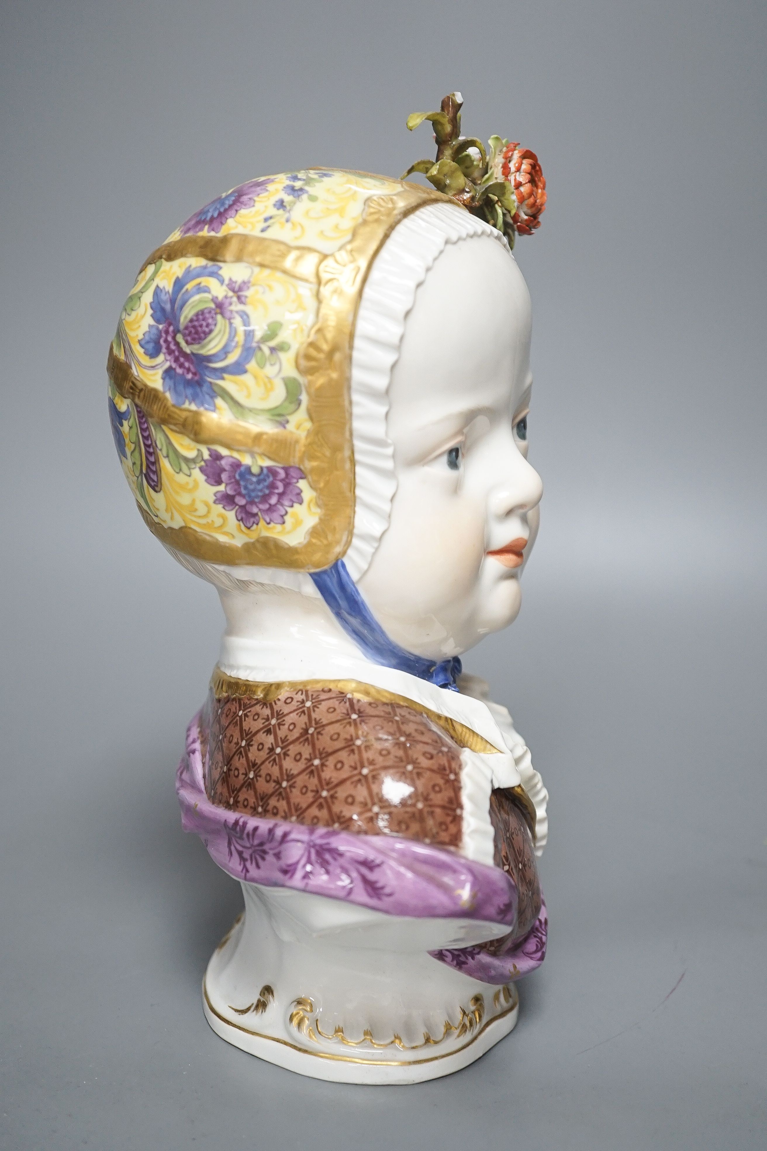 A Meissen porcelain bust of a Bourbon princess, late 19th century, 25cm